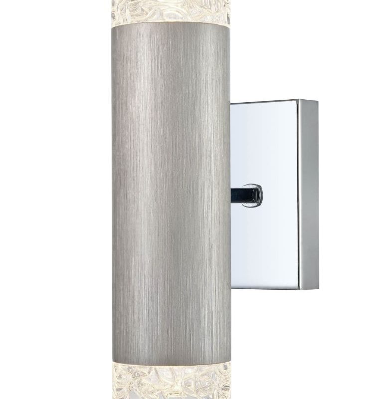 Franklite FL2422-2 Cordelia 2 Light Satin Brushed Silver Twin Wall Light