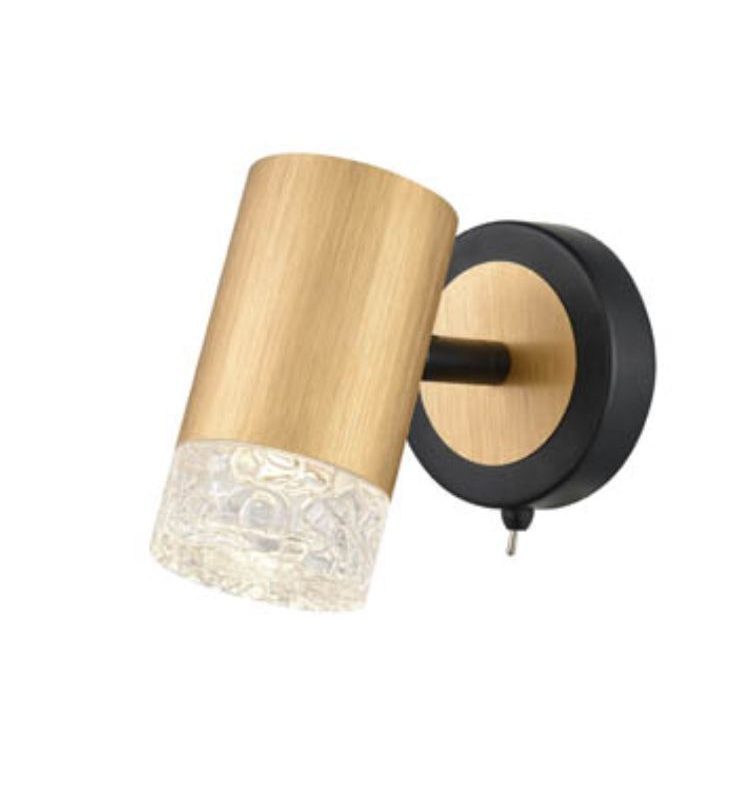 FL2423/1 Cordial 1 Light Satin Brushed Gold/Black Single Wall Light