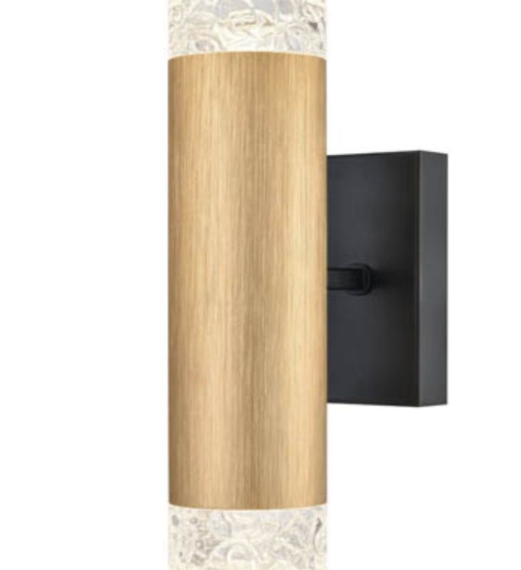 Franklite FL2423-2 Cordelia 2 Light Satin Brushed Gold/Black Twin Wall Light