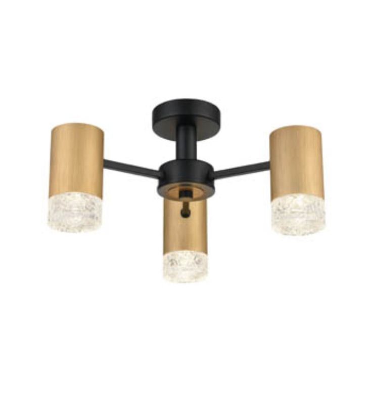Black Ceiling Lights | 3Lt Black/Gold Ceiling Light
