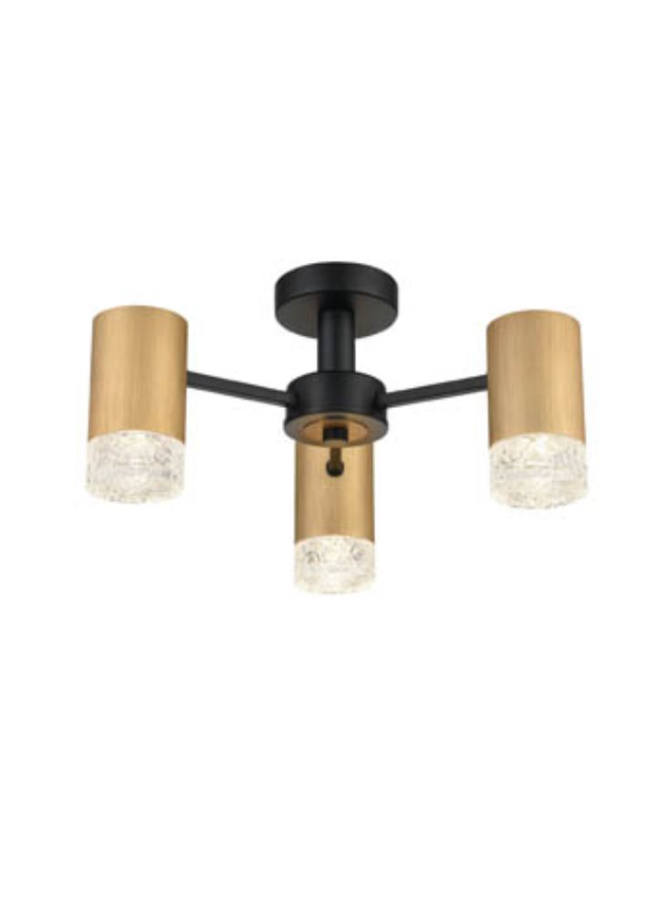 Black Ceiling Lights | 3Lt Black/Gold Ceiling Light