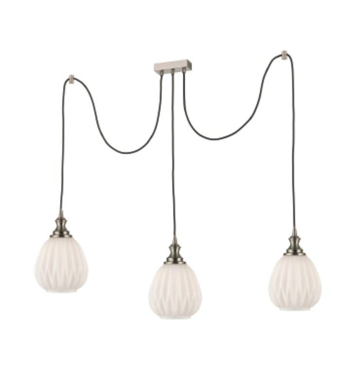 Kitchen Island Pendant Lights | Triple Pendant Satin Nickel