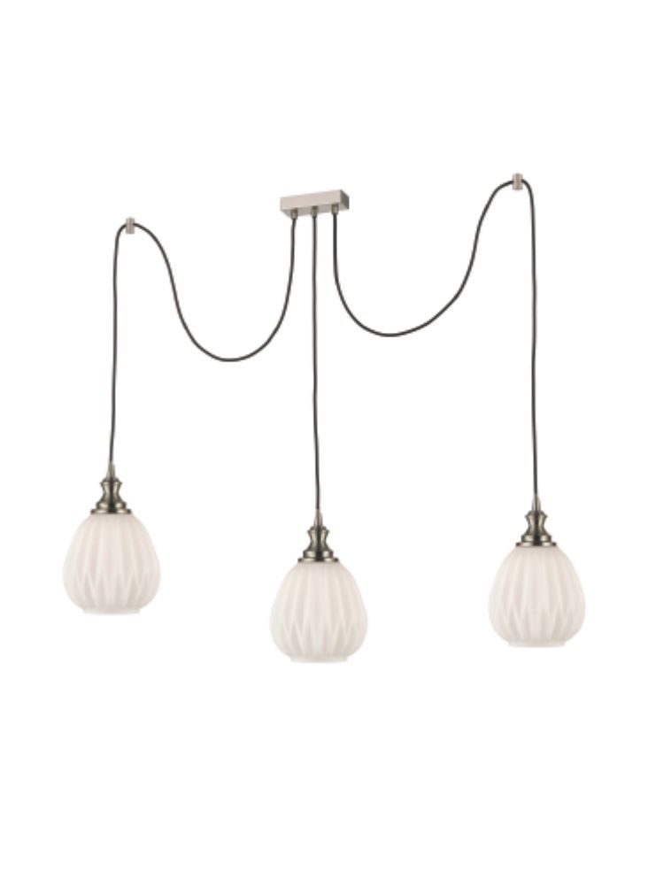 Kitchen Island Pendant Lights | Triple Pendant Satin Nickel