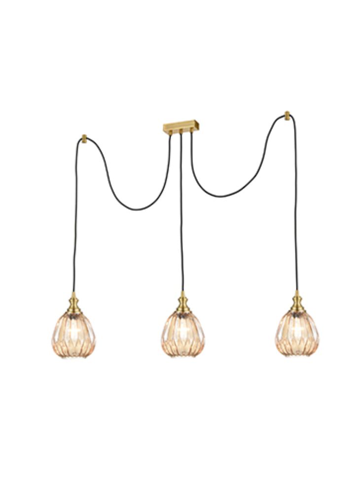 Kitchen Island Pendant Light | Bar Pendant Amber Glass