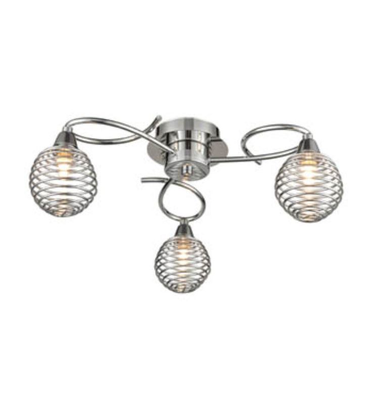 Franklite FL2433/3 Bounce 3 Light Chrome Ceiling Light