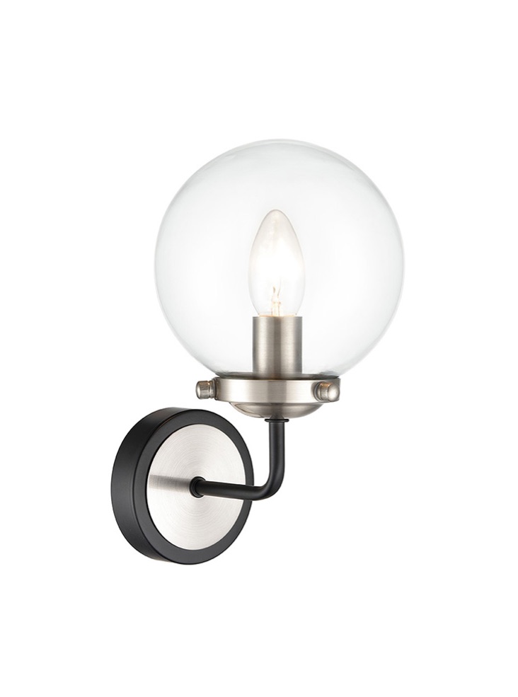 Franklite FL2437-1 Lithos 1 Light Wall Light Black/Satin Nickel - Image 2