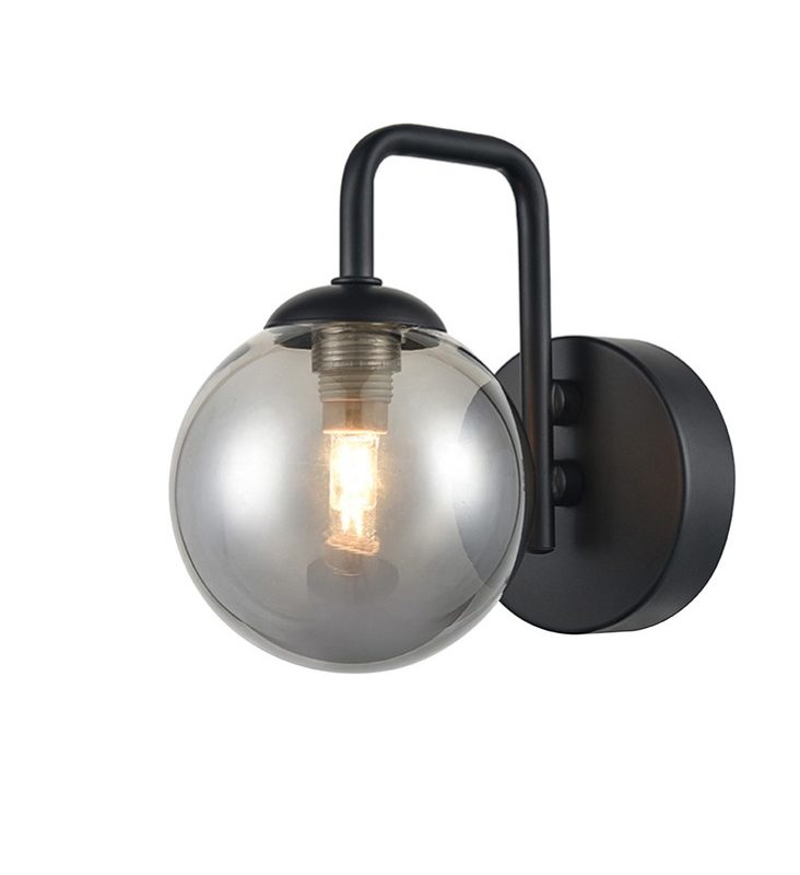 Franklite FL2438-1 Prophecy 1 Light Matt Black Wall Light