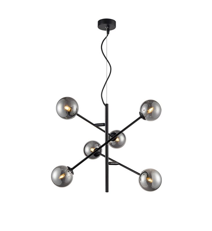 Franklite FL2438-6 Prophecy 6 Light Ceiling Pendant Matt Black