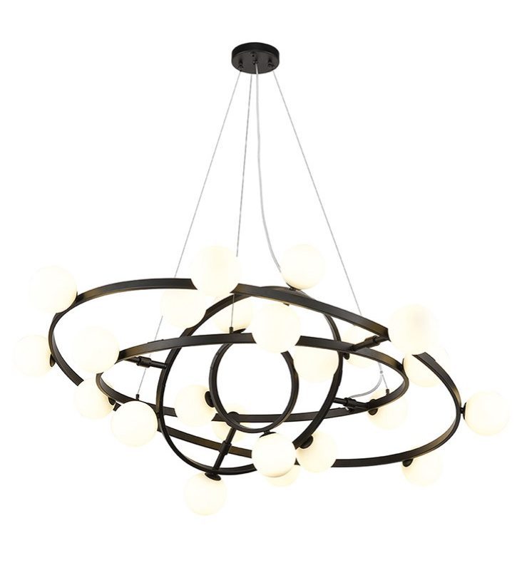 Franklite FL2449-24 Atomic 24 Light Matt Black Pendant