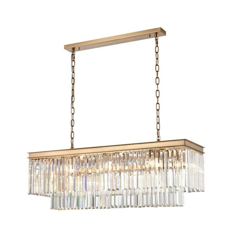 Franklite FL2465-11 Perdita 11 Light Brushed Brass Crystal Pendant