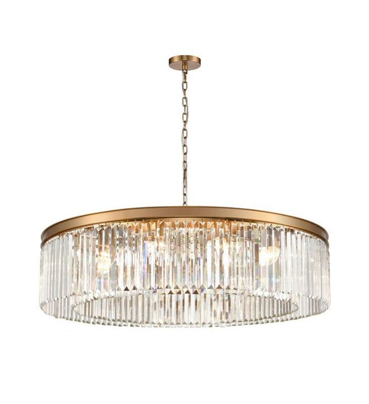 Franklite FL2465-12 Perdita 12 Light Brushed Brass Crystal Pendant