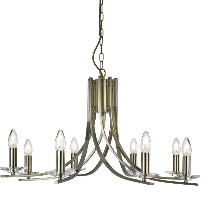 9141688AB Aspire 8 Light Antique Brass Chandelier