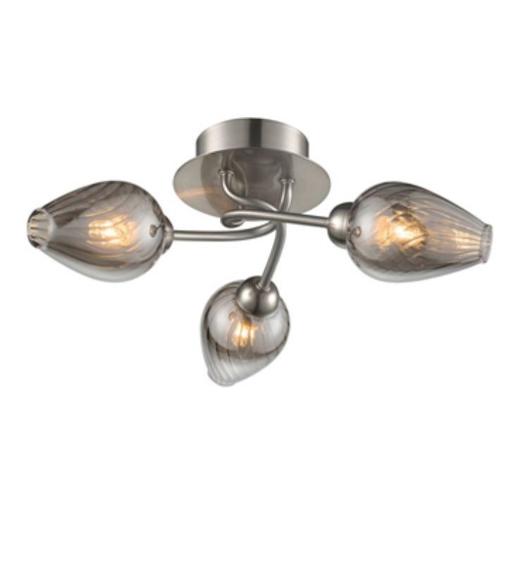 Satin Chrome Ceiling Lights | Pics 3lt Satin Nickel
