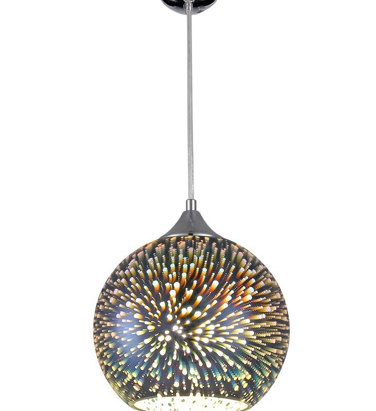 Large single Pendant Chrome 25 cm