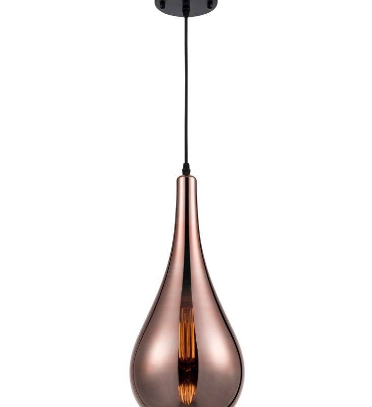 Teardrop Pendant Smoked Copper