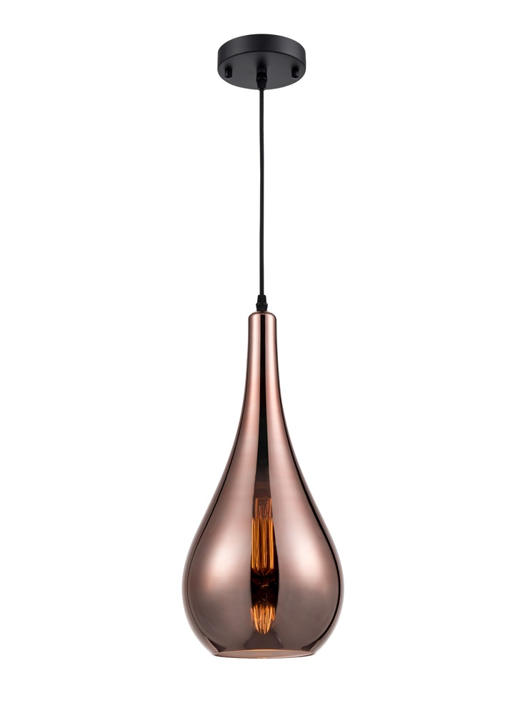 Teardrop Pendant Smoked Copper