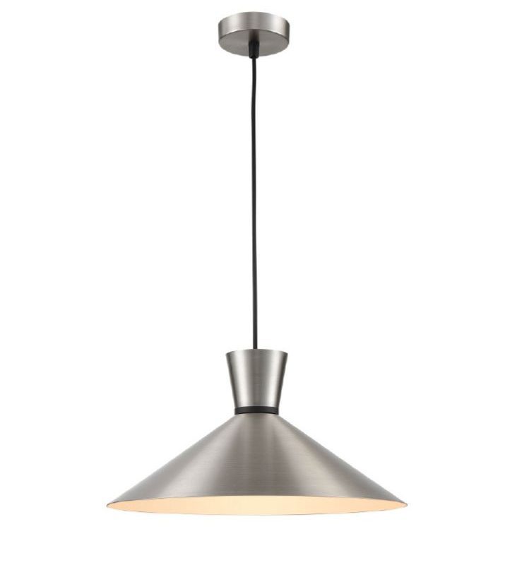 Large single pendant satin nickel