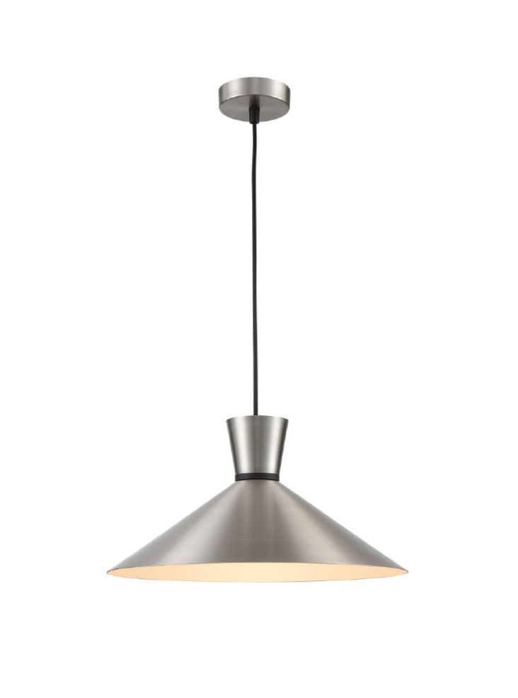 Large single pendant satin nickel