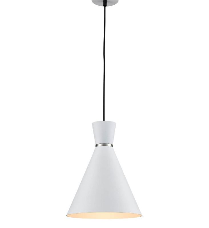Single pendant satin white