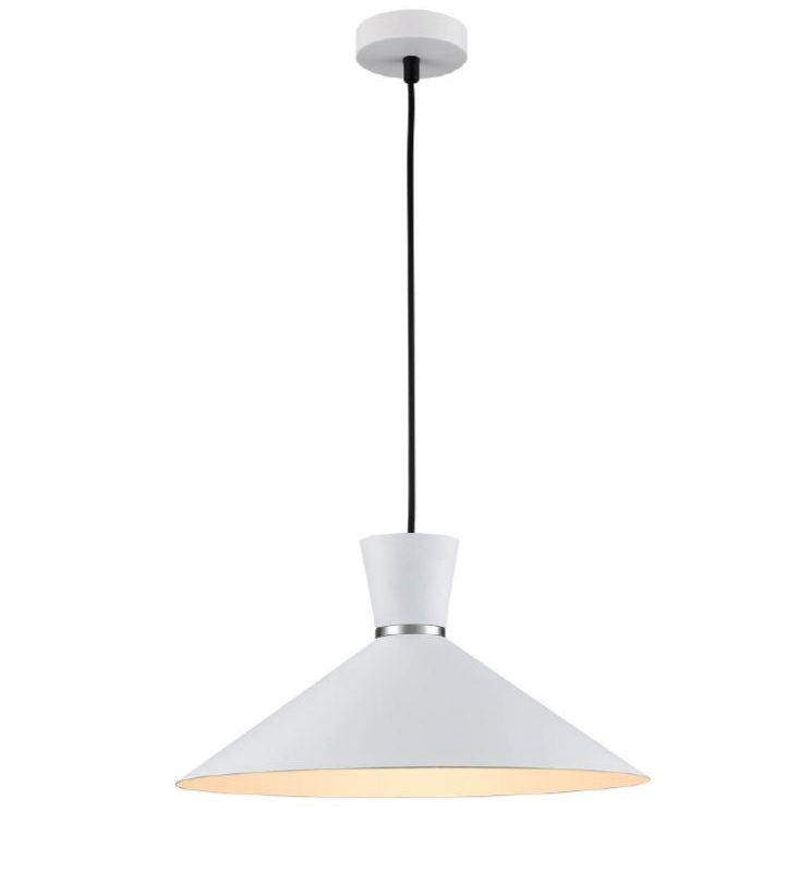 Large single pendant Satin white