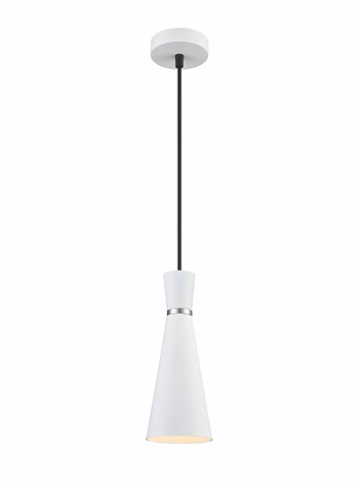 Slim single pendant satin white
