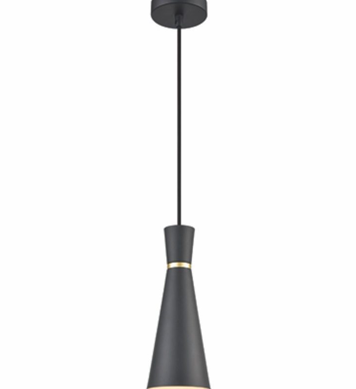Single Slim Pendant Satin Black