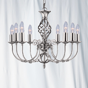 9144898 Twist 8 Light Ceiling Light Satin Nickel