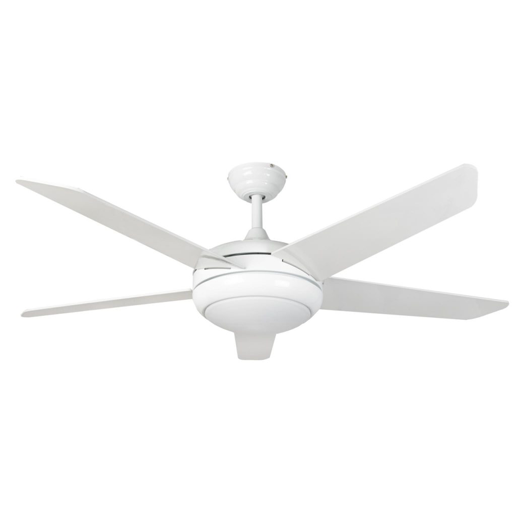54 inch White Ceiling Fan Dual Mount