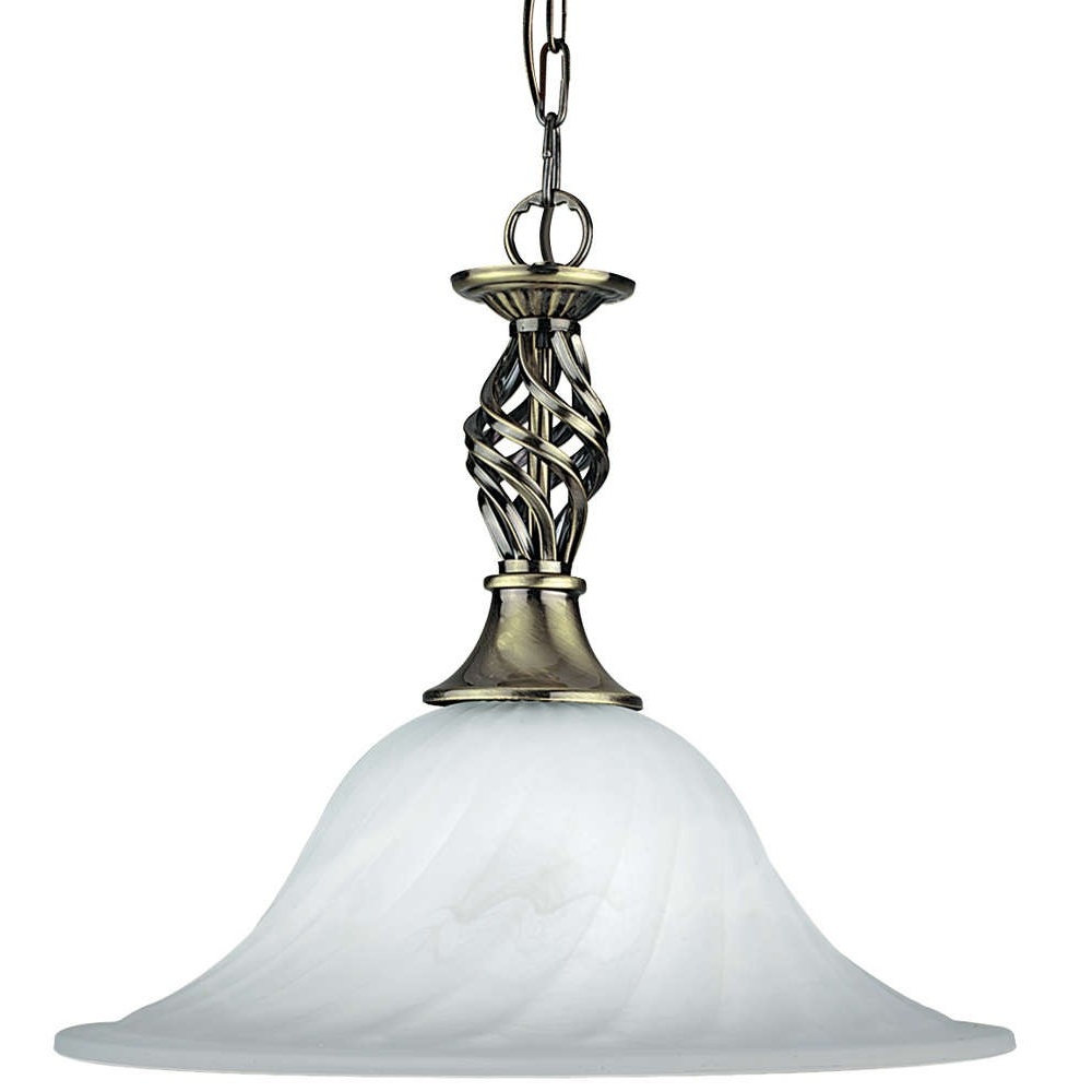 Alabaster Pendant Antique Brass