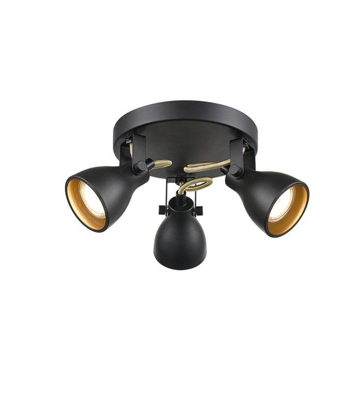Franklite SPOT9053 Taza 3 Light Black/Gold Spot Light