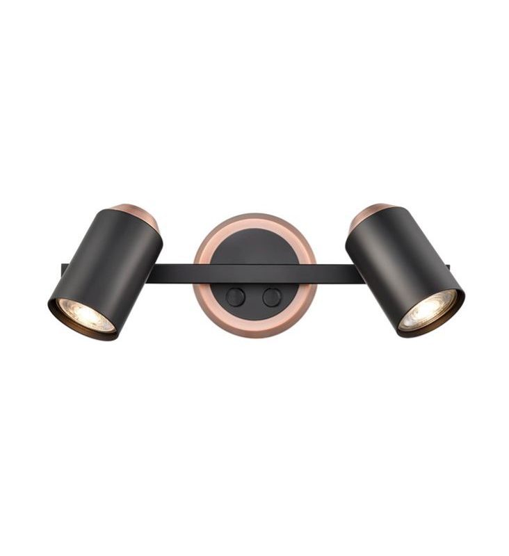 Franklite SPOT9062 Hollywood Twin Light Spotlight Black/Brushed Copper