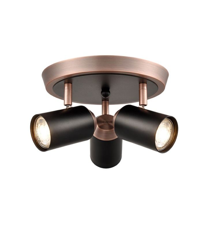 Franklite SPOT9063 Hollywood 3 Light Spotlight Black/Brushed Copper