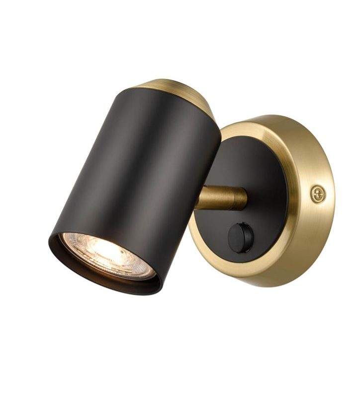 Franklite SPOT9101 Hollywood 1 Light Spotlight Black/Brushed Brass