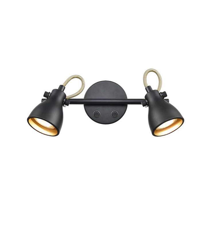 Franklite SPOT9052 Taza 2 Light Black/Gold Spot Light
