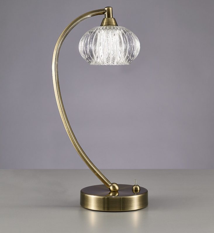 Franklite TL988 Ripple 1 Light Table Lamp Antique Brass