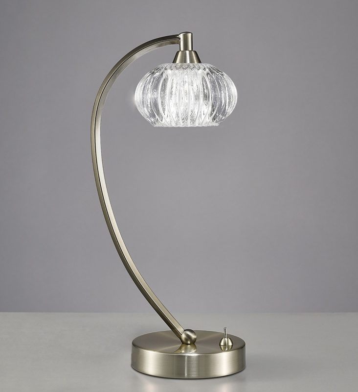 Franklite TL987 Ripple 1 Light Table Lamp Satin Nickel