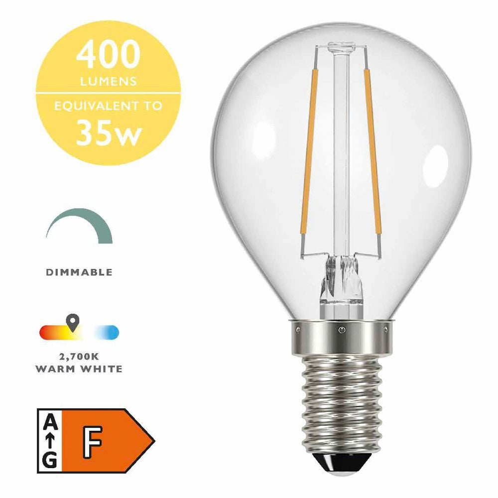 SES LED Filament Golfball Warm White