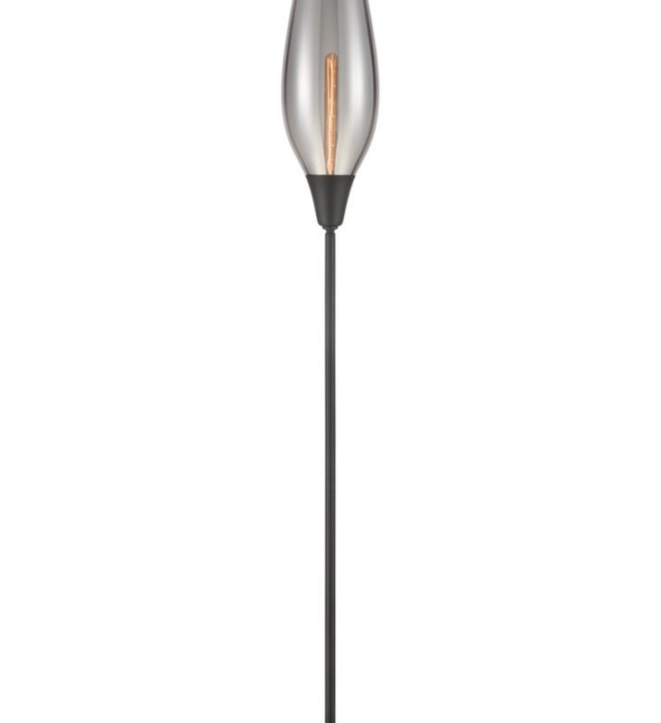 Franklite SL258 Taper 1 Light Modern Matt Floor Lamp With Smoked Glass