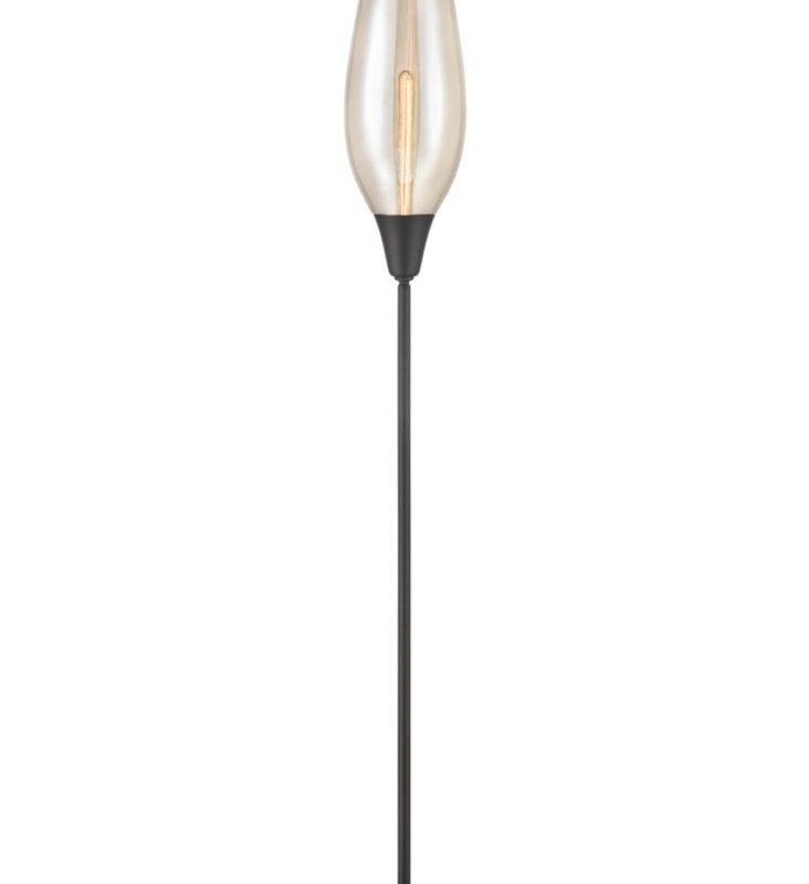Franklite SL259 Taper 1 Light Modern Matt Floor Lamp With Amber Glass
