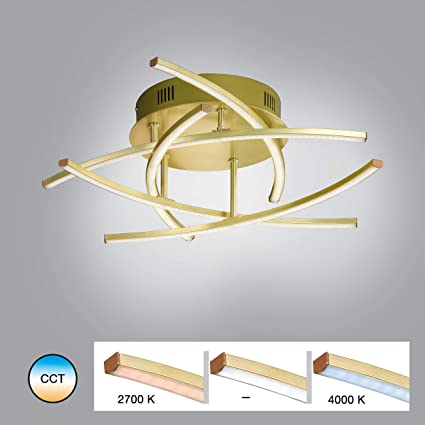 Criss Cross Matt Brass LED Ceiling Light
