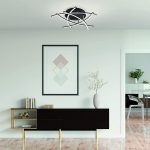 Criss Cross Matt Black LED Ceiling Light
