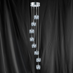 9167788LED Cube 8 Light Ceiling Pendant Chrome