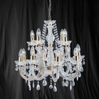 9169912 Maria 12 Light Polished Brass Chandelier