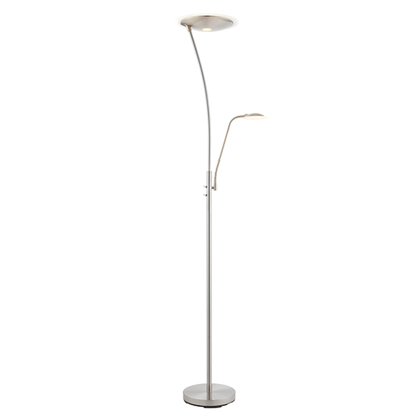 Satin Nickel LED Mother & Child | Floor Reading Lamps