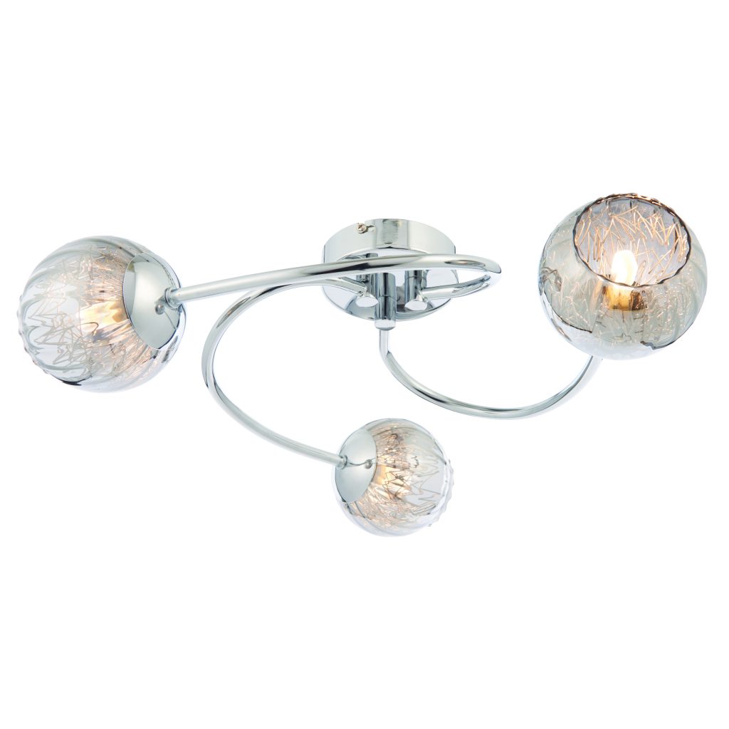Chrome Ceiling Lights | 3 Light Semi-Flush