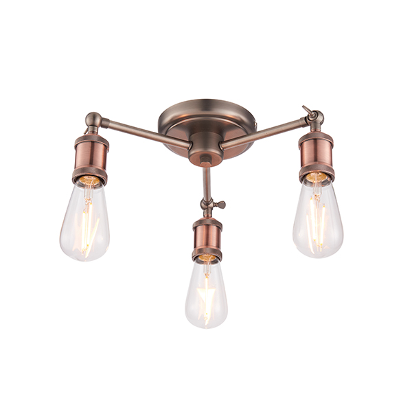 Flush ceiling light | 3Lt Aged Pewter Ceiling