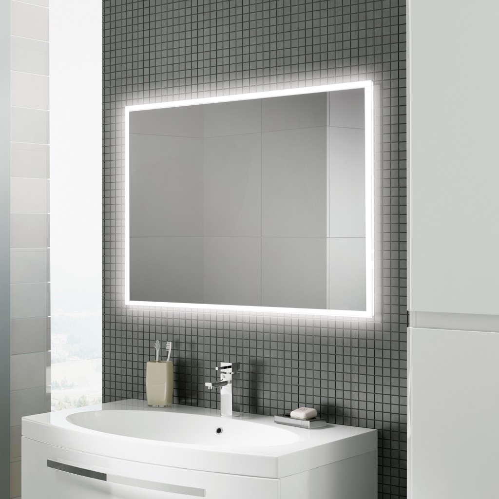 LED mirror in bathroom