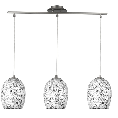 Kitchen Island Pendant Light | 3LT Pendant Crackled Glass