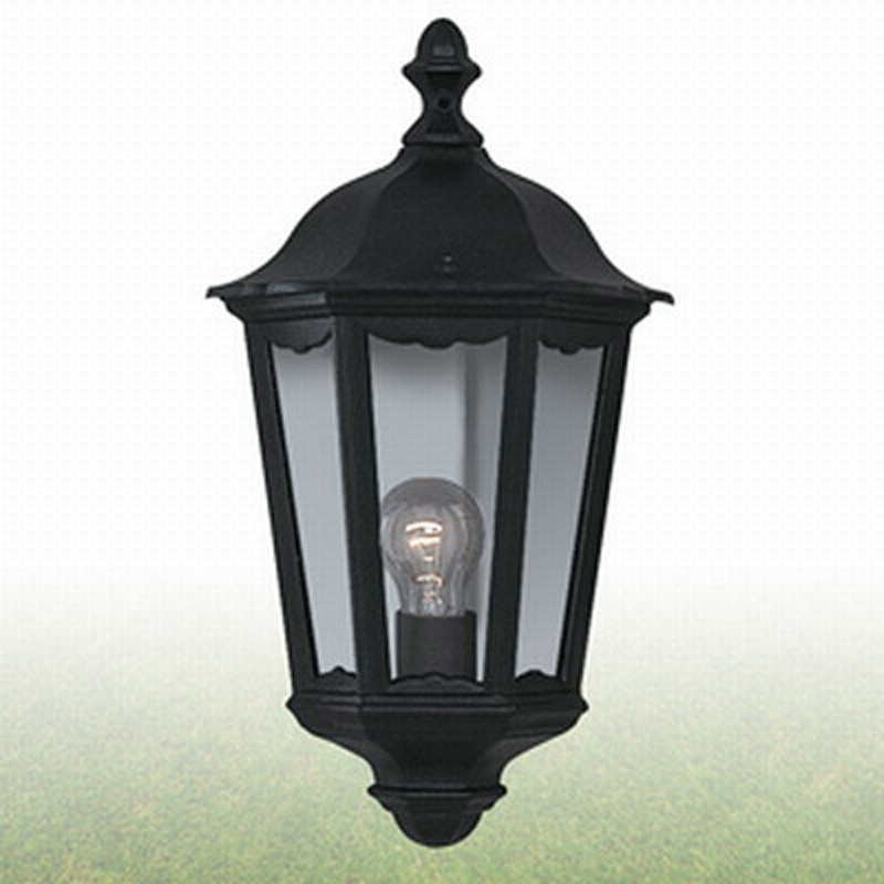 9182505BK Allan Outdoor Half Lantern Black