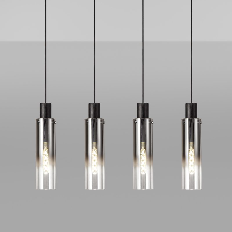 Kitchen Island Pendant Light | Black 4 Light Pendant